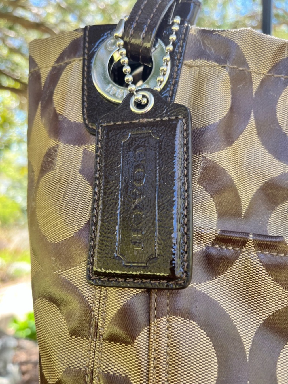 Coach Signature Patent Leather Tote - Picture 5 of 8